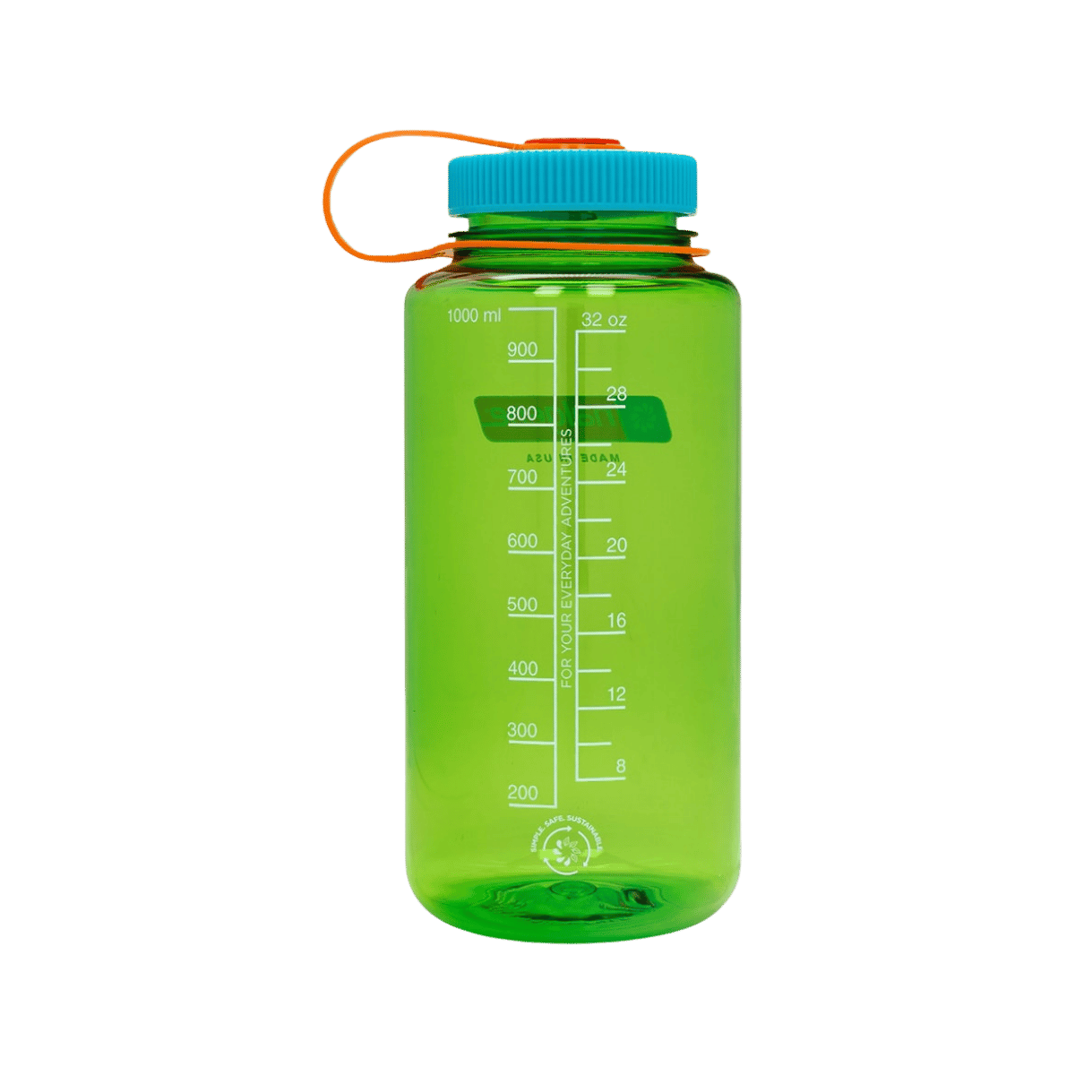 NALGENE WIDE MOUTH SUSTAIN BOTTLE 32OZ - PEAR - BACK VIEW