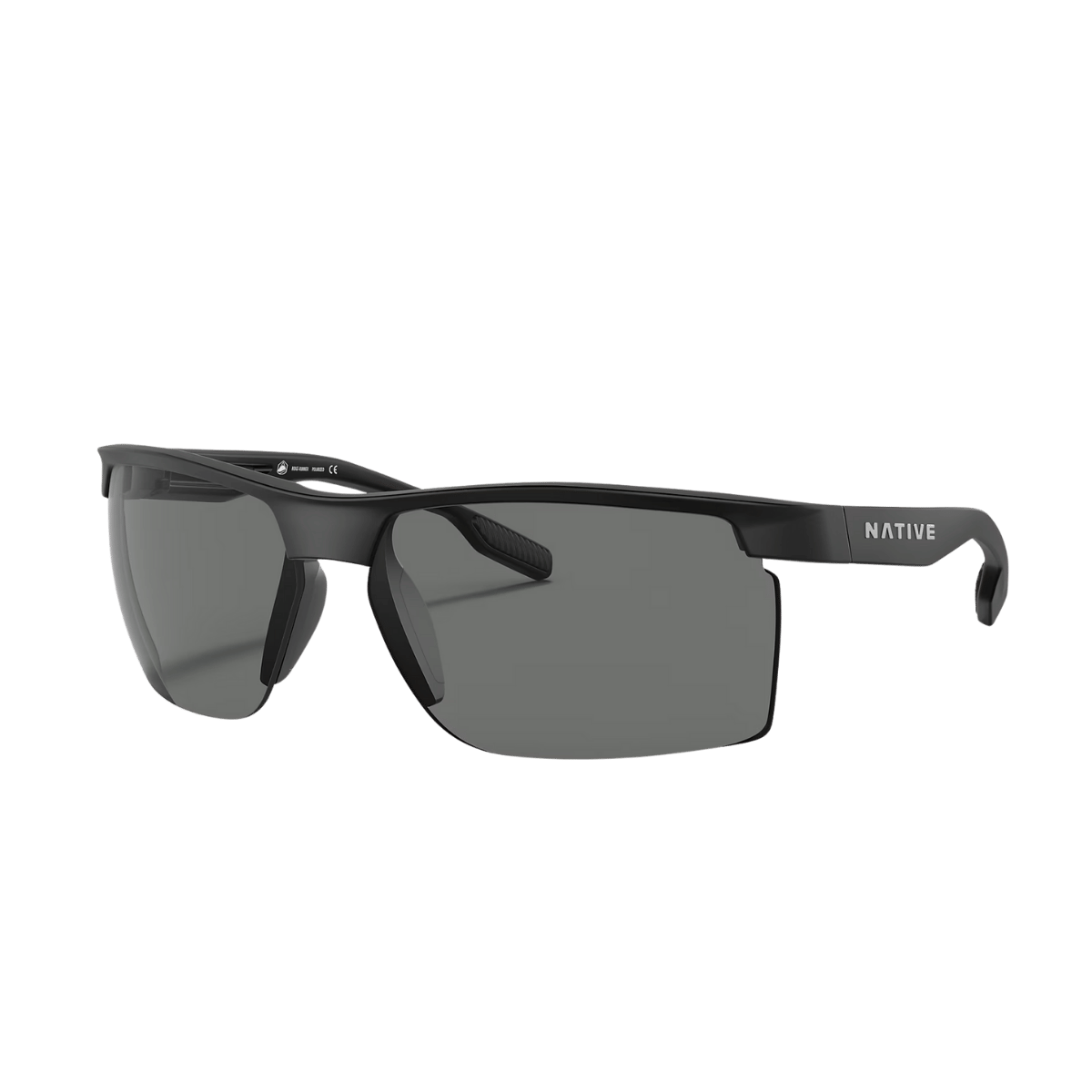 Native Eyewear Ridge-Runner Crest Sunglasses – Polarized High-Performance Sport Shades - MATTE BLK