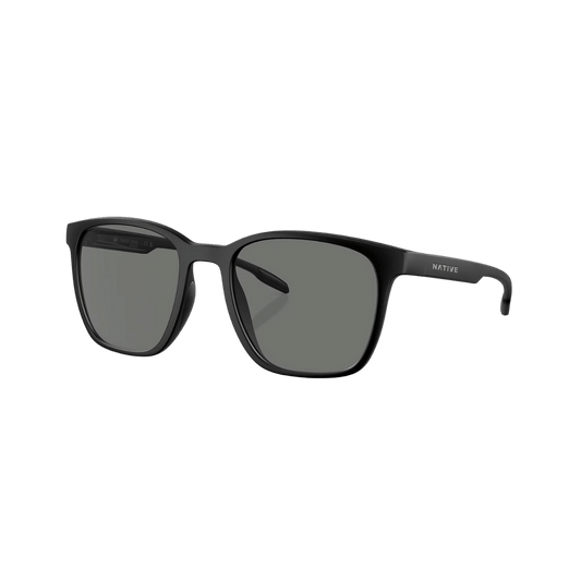 Native Eyewear Targhee Square Sunglasses – Polarized Adventure Lifestyle Shades - MATTE BLK