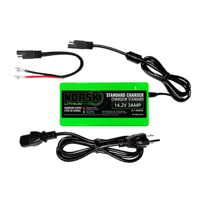 NORSK FISHING 12.8V-15AH-LIFEPO4 BATT WITH CHARGER - CHARGER KIT