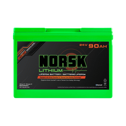 NORSK FISHING 24V 90AH TROLLING MOTOR BATTERY - FRONT VIEW