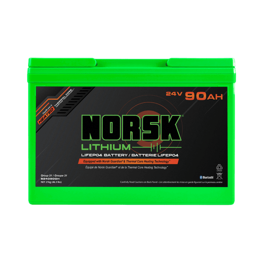 NORSK FISHING 24V 90AH TROLLING MOTOR BATTERY - FRONT VIEW