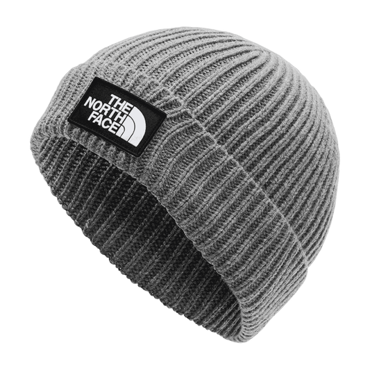 NORTH FACE TNF LOGO BOX CUFFED BEANIE - TNF MEDIUM GREY HEATHER 