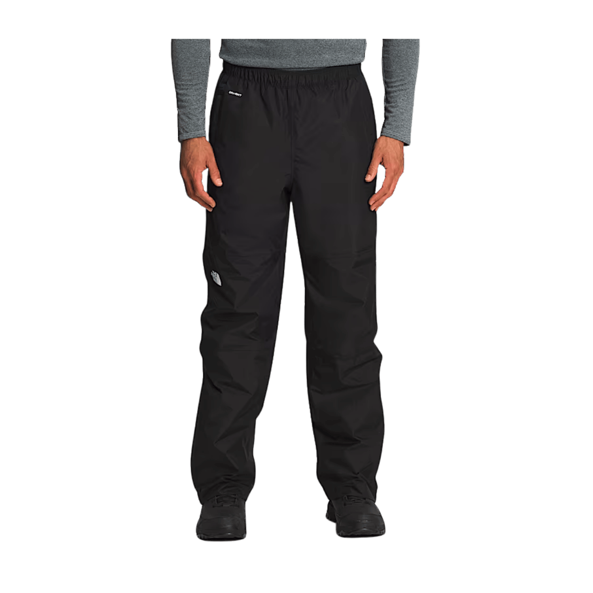 THE NORTH FACE MEN'S ANTORA RAIN PANTS REG - TNF BLACK - FRONT VIEW