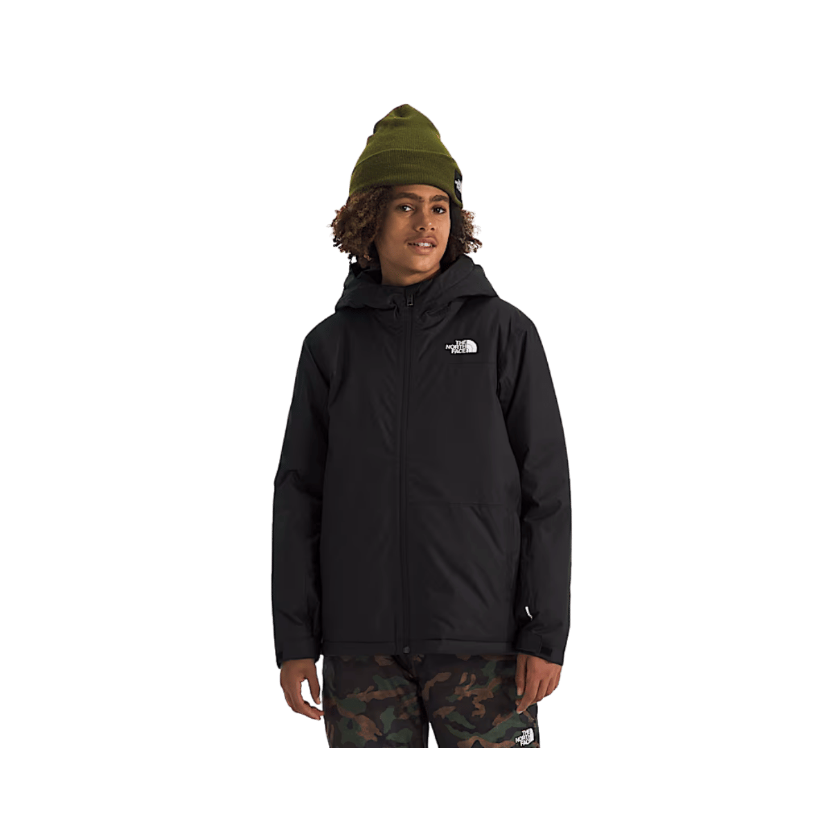 THE NORTH FACE BOYS' FREEDOM INSULATED JACKET - TNF BLACK - FRONT VIEW