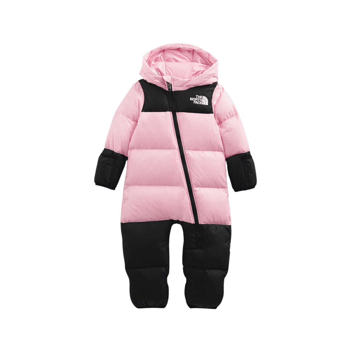 THE NORTH FACE BABY 1996 RETRO NUPTSE ONE-PIECE – CAMEO PINK - FRONT VIEW