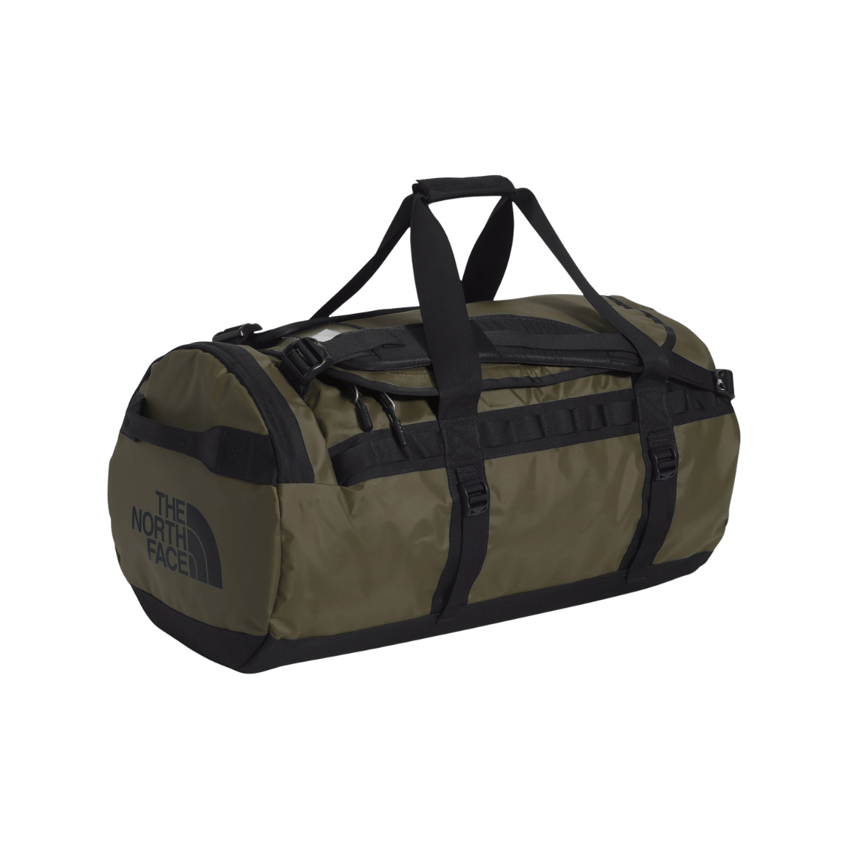 THE NORTH FACE BASE CAMP DUFFEL - MEDIUM - NEW TAUPE GREEN-TNF BLACK - ANGLE VIEW