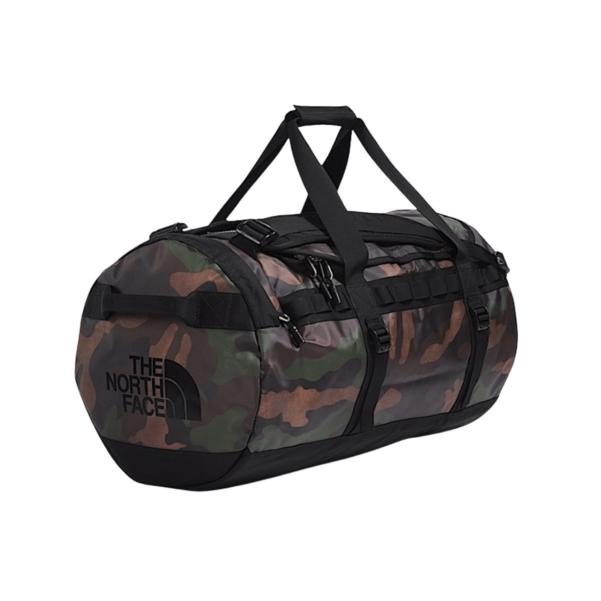 THE NORTH FACE BASE CAMP DUFFEL - MEDIUM - TNF BLACK CAMO- ANGLE VIEW