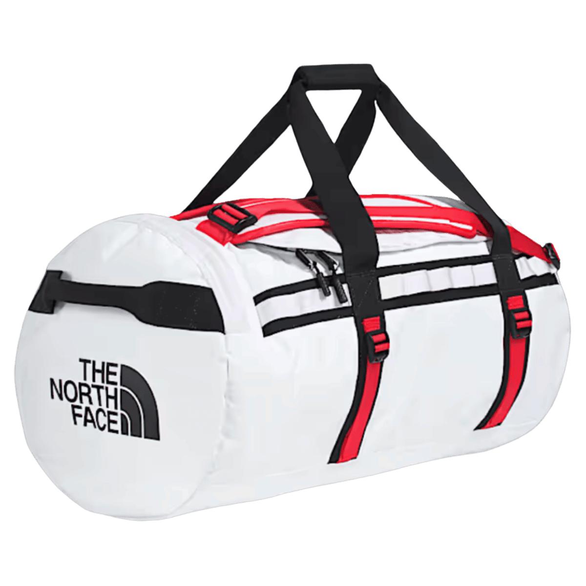 NORTHFACE BASE CAMP DUFFEL - TNFW TNFFB RED - ANGLE VIEW