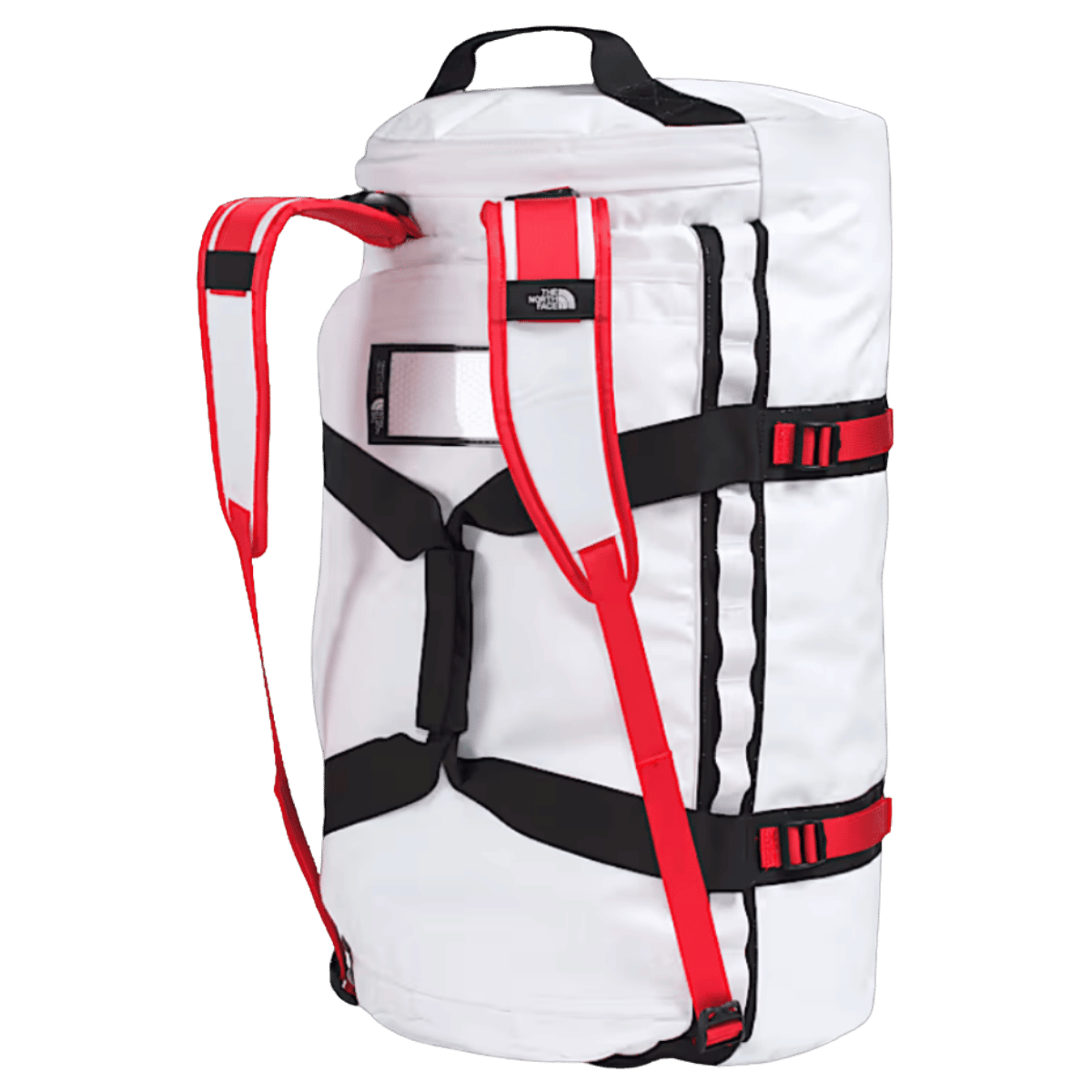 NORTHFACE BASE CAMP DUFFEL - TNFW TNFFB RED - VERTICAL VIEW