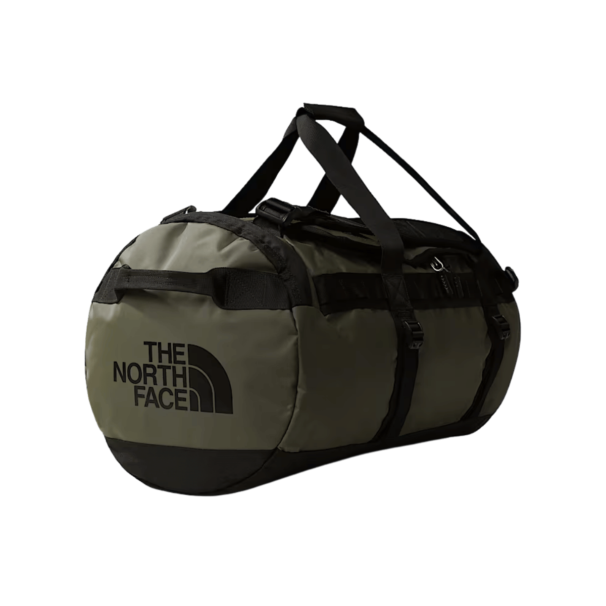 THE NORTH FACE BASE CAMP DUFFEL - MEDIUM - NEW TAUPE GREEN-TNF BLACK NPF - ANGLE VIEW