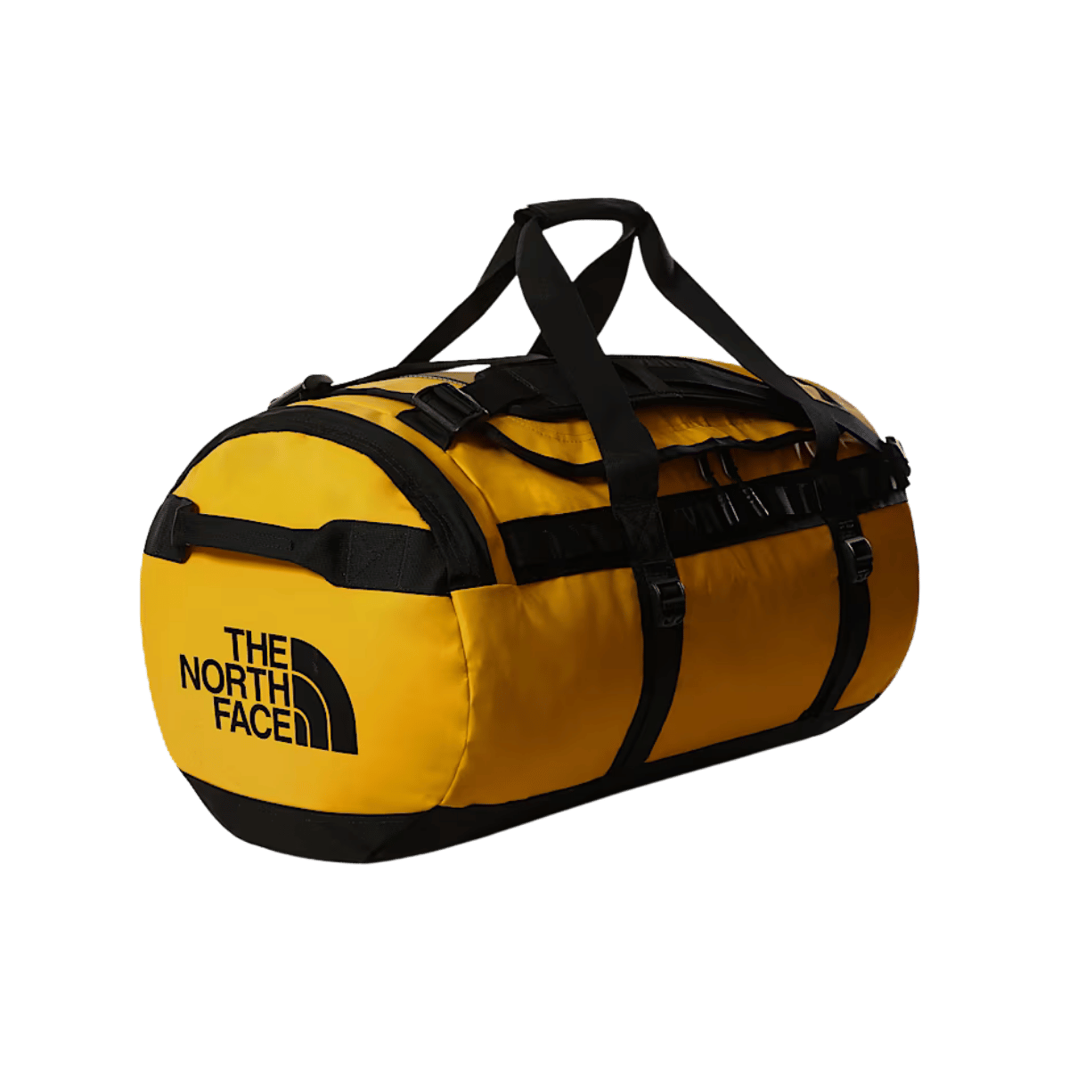 THE NORTH FACE BASE CAMP DUFFEL - MEDIUM - SUMMIT GOLD-TNF BLACK NPF - ANGLE VIEW