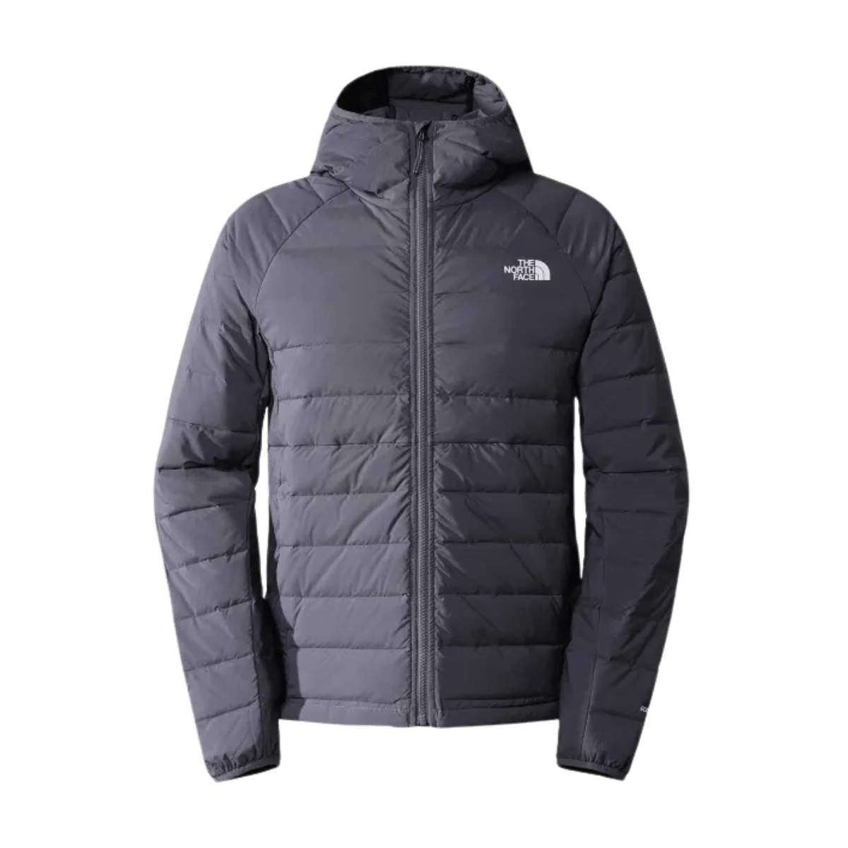 THE NORTH FACE MEN'S BELLEVIEW STRETCH DOWN HOODIE JACKET - VANADIS GREY - FRONT VIEW