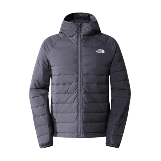 THE NORTH FACE MEN'S BELLEVIEW STRETCH DOWN HOODIE JACKET - VANADIS GREY - FRONT VIEW