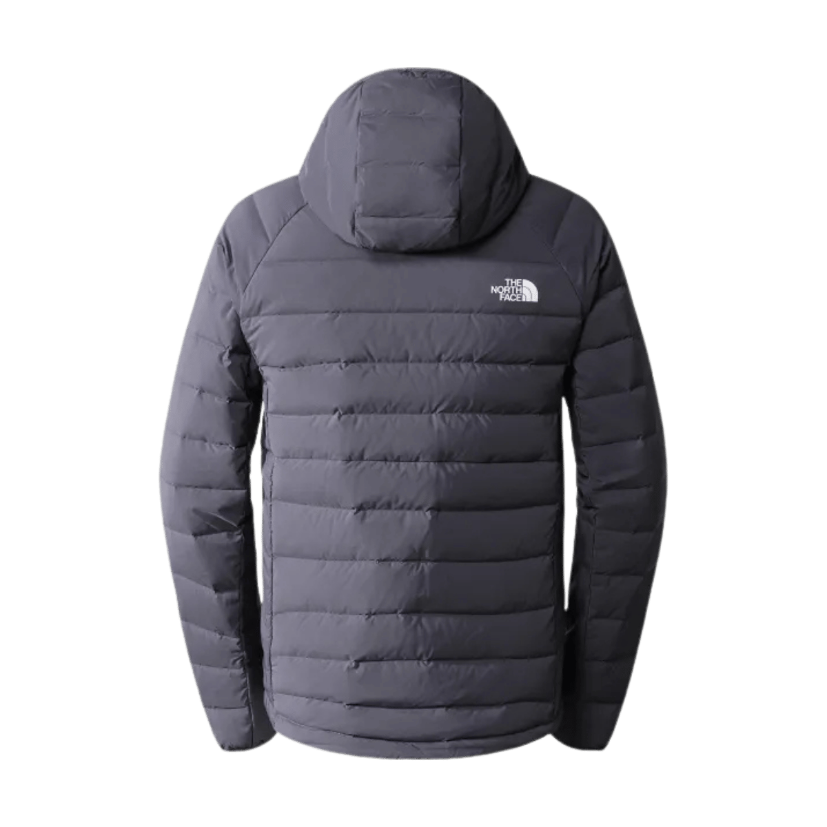 THE NORTH FACE MEN'S BELLEVIEW STRETCH DOWN HOODIE JACKET - VANADIS GREY - BACK VIEW