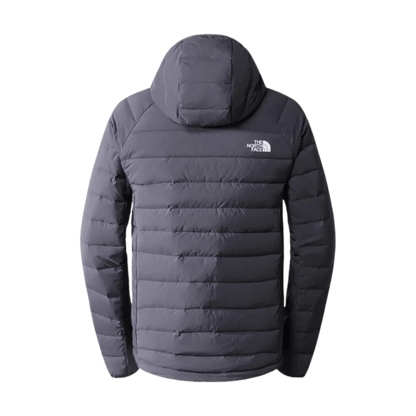 THE NORTH FACE MEN'S BELLEVIEW STRETCH DOWN HOODIE JACKET - VANADIS GREY - BACK VIEW