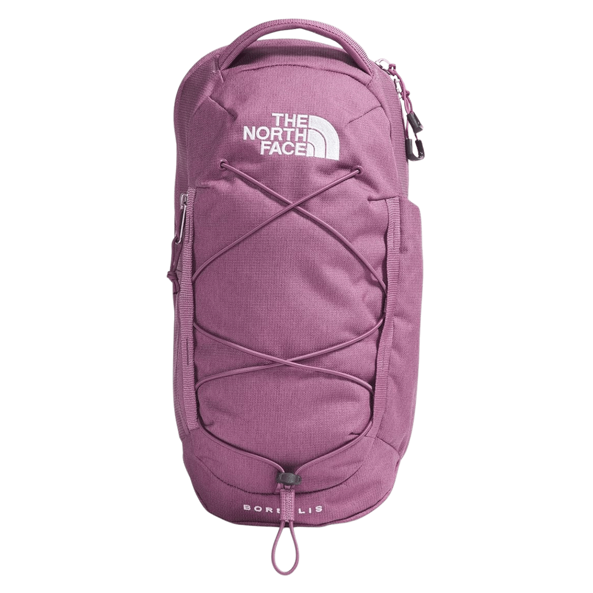NORTHFACE BOREALIS COMPACT SLING BAG - LT HTHR DSK PRP- FRONT VIEW