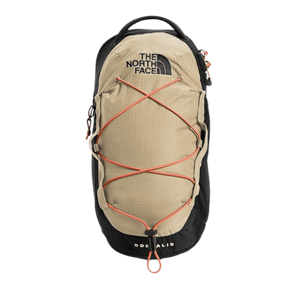 NORTHFACE BOREALIS COMPACT SLING BAG - GRAVEL_ORG_BLACK - FRONT VIEW