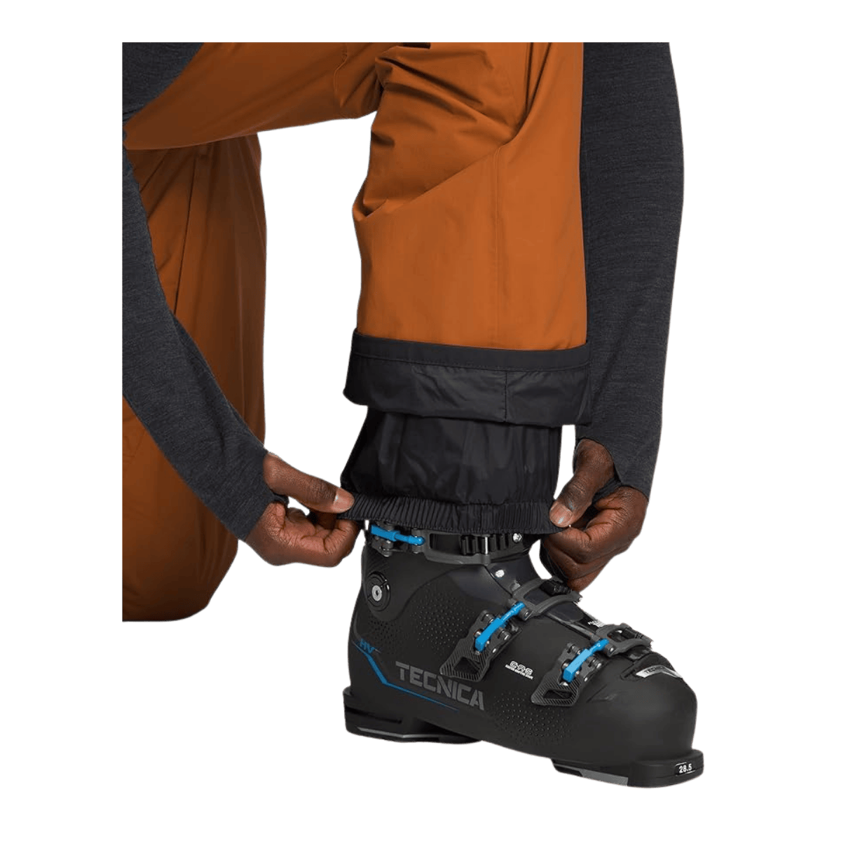 THE NORTH FACE FREEDOM INSULATED PANTS - LEATHER BROWN - ANKLE VIEW