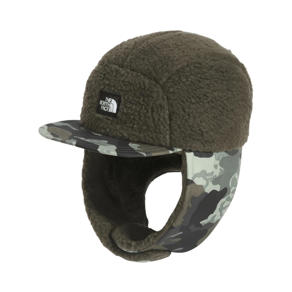 THE NORTH FACE KIDS' FORREST FLEECE TRAPPER - NEW TAUPE GREEN - FRONT VIEW