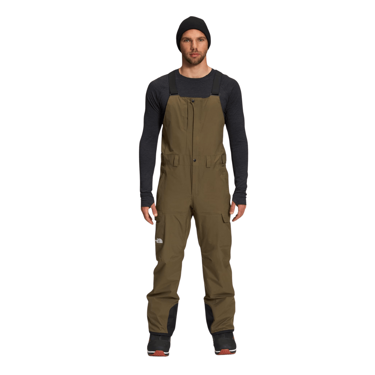 THE NORTH FACE MEN'S FREEDOM BIB - MILITARY OLIVE - FRONT VIEW