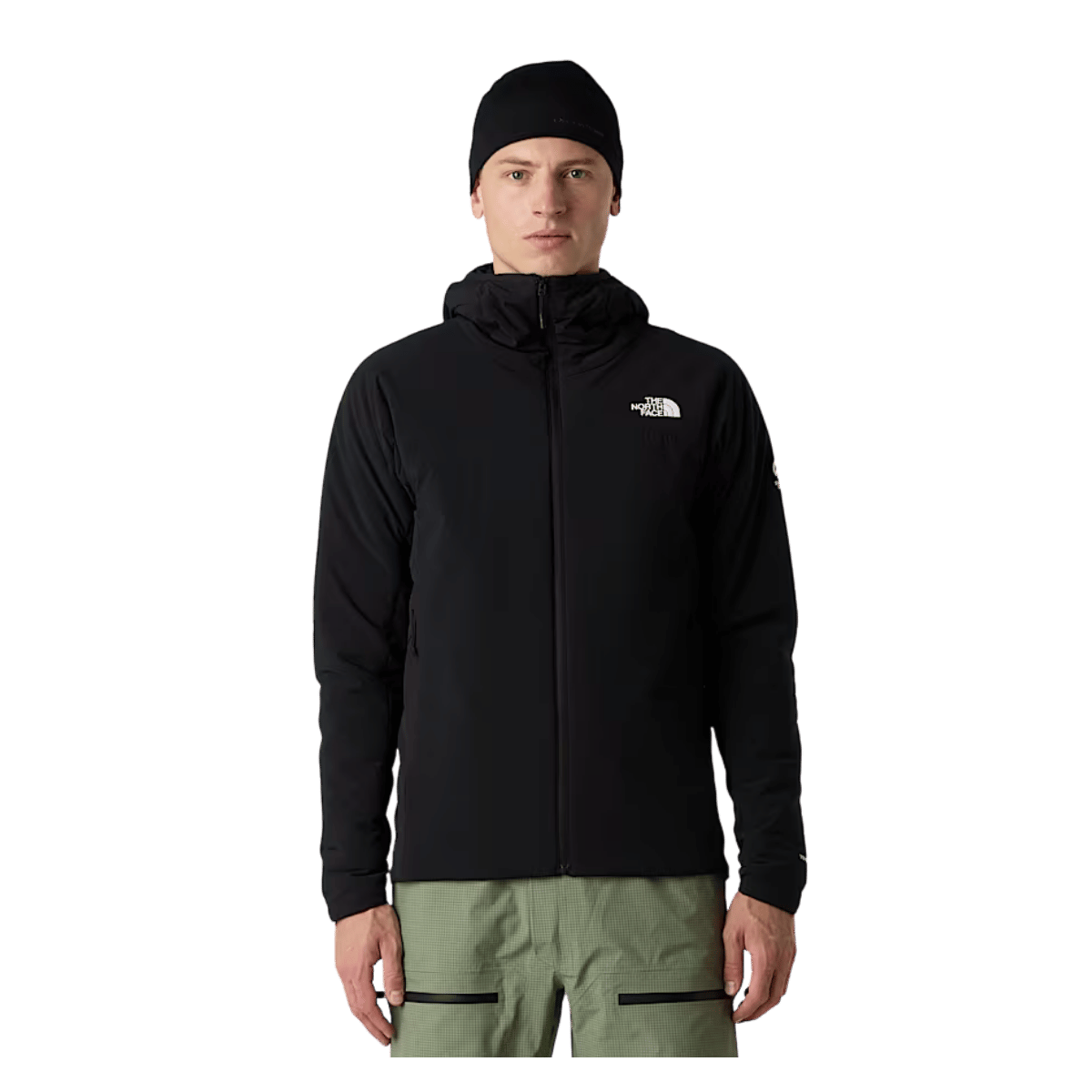 THE NORTHFACE MEN'S SUMMIT CASAVAL HYBRID HOODIE - TNF BLACK - FRONT VIEW