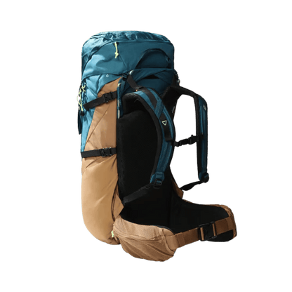 THE NORTH FACE TERRA 55 HIKING BACKPACK - BLUE CORAL BROWN - BACK VIEW