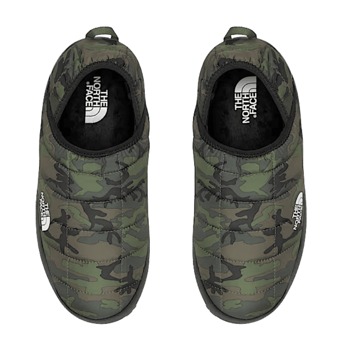 THE NORTH FACE MEN'S THERMOBALL TRACTION MULES V - CAMP PRINT/THYME - TOP VIEW