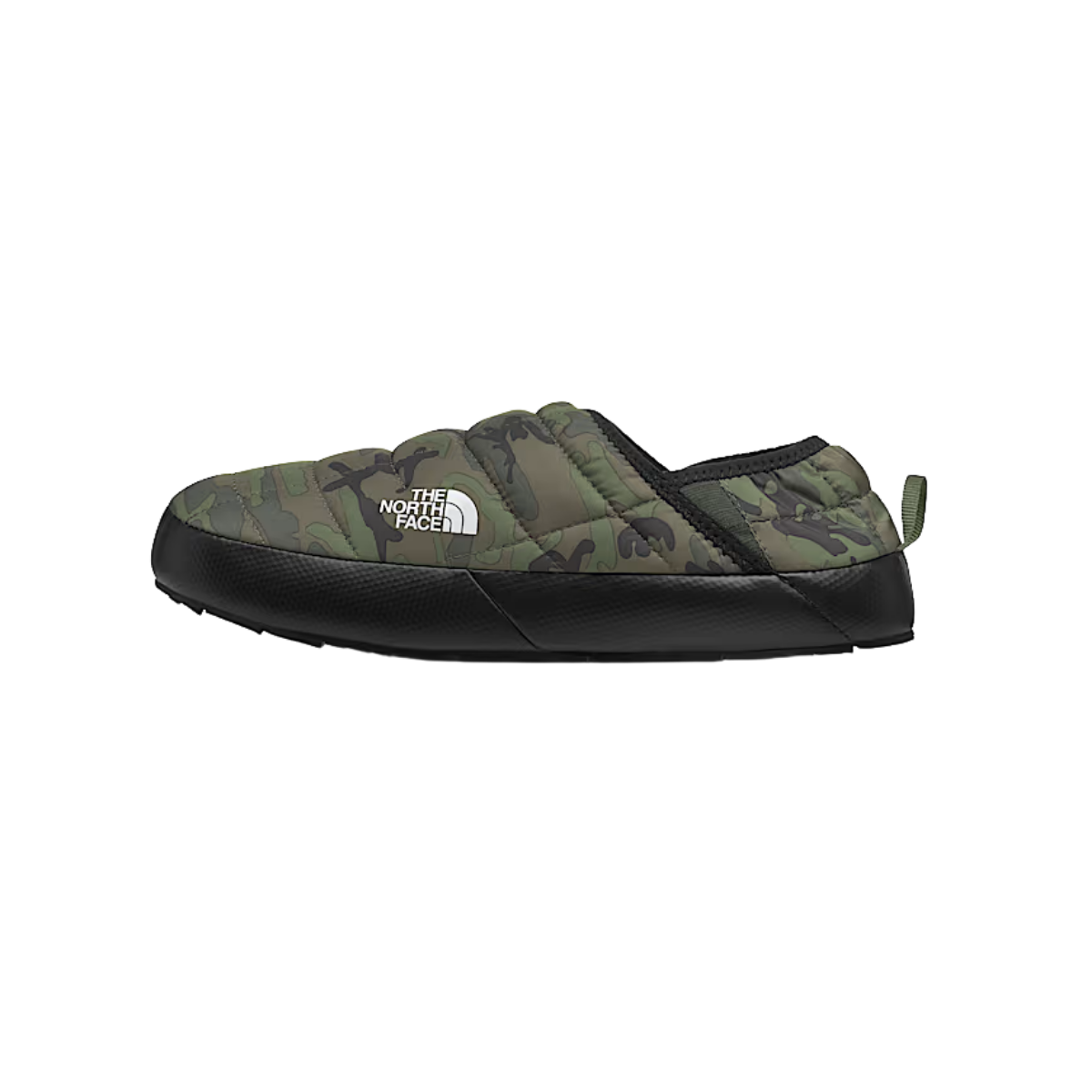 THE NORTH FACE MEN'S THERMOBALL TRACTION MULES V - CAMP PRINT/THYME - SIDE VIEW