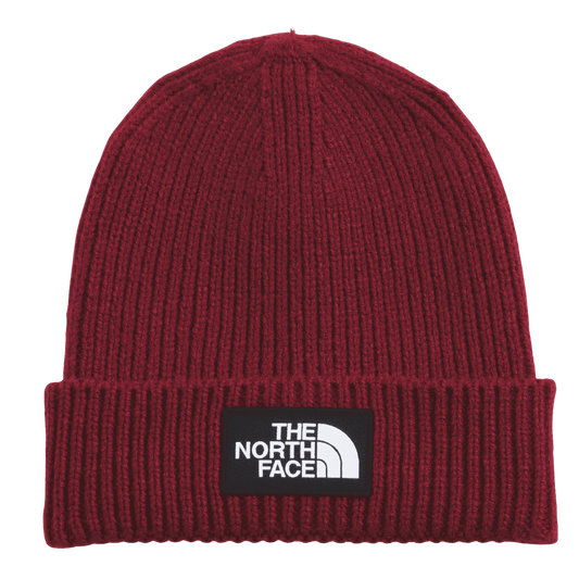 THE NORTH FACE TNF LOGO BOX CUFFED BEANIE - ONE SIZE -CORDOVAN