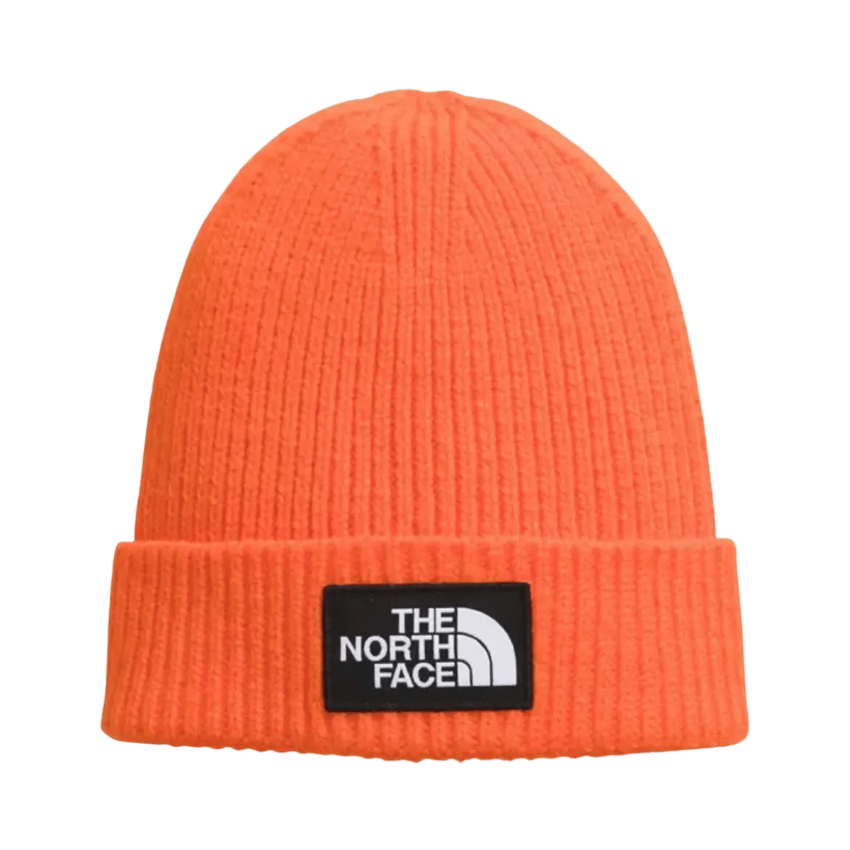  NORTHFACE TNF LOGO BOX CUFFED BEANIE SHT - RED ORANGE - ONE SIZE