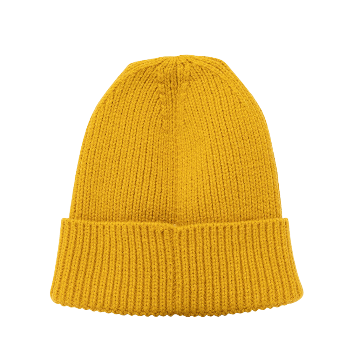 NORTH FACE TNF LOGO BOX CUFFED BEANIE - ARROWWOOD YELLOW - BACK VIEW