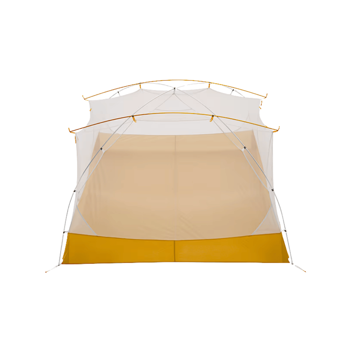 THE NORTH FACE TRAIL LITE 4 TENT - KHAKI STONE - FRONT VIEW SHOWING MESH INNER BODY AND DOOR OPENING
