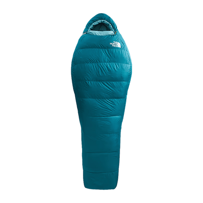 THE NORTH FACE TRAIL LITE DOWN 20°F SLEEPING BAG – BLUE CORAL - EXTRA LONG RIGHT HAND - FRONT VIEW FULL LENGTH