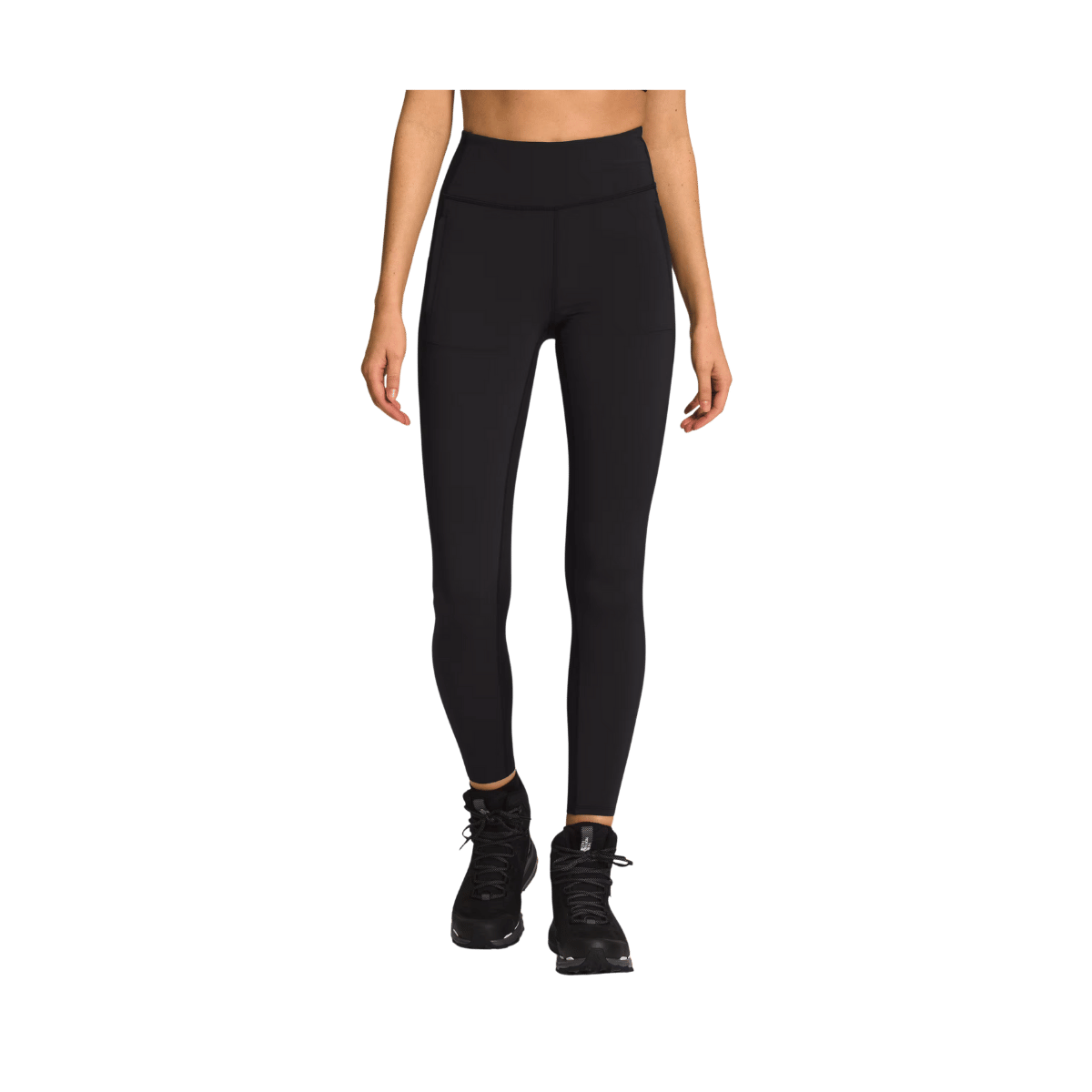 THE NORTH FACE WOMEN'S BRIDGEWAY HYBRID TIGHTS - TNF BLACK - FRONT VIEW
