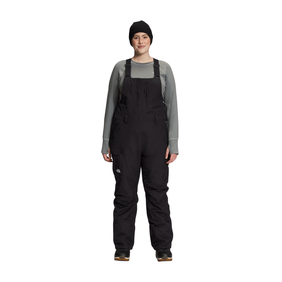 THE NORTH FACE WOMEN'S PLUS FREEDOM BIB - TNF BLACK - FRONT VIEW