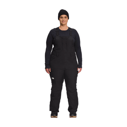 THE NORTH FACE WOMEN'S PLUS FREEDOM INSULATED BIB - TNF BLACK - FRONT VIEW