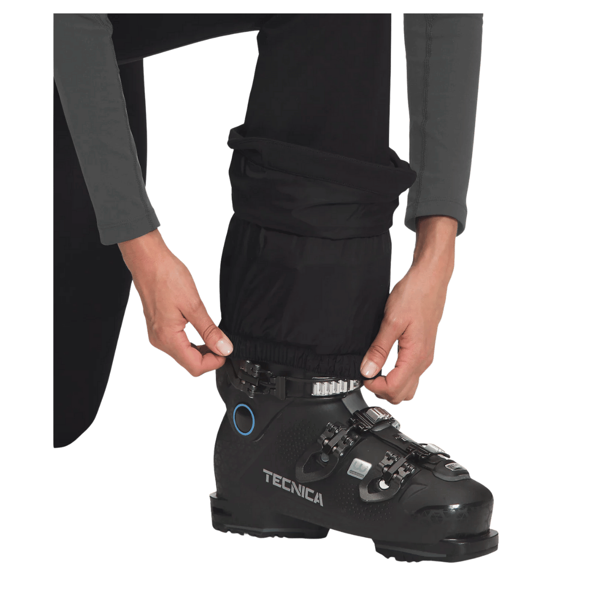 NORTH FACE WOMEN'S SNOGA PANTS - TNF BLACK - CLOSE-UP VIEW