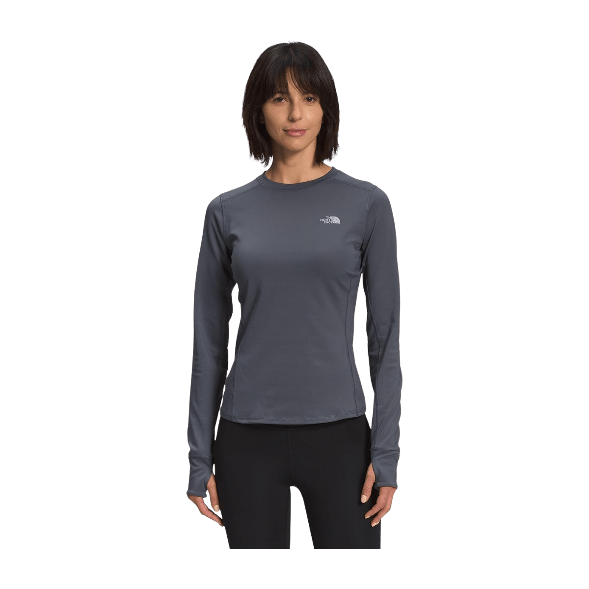 THE NORTH FACE WOMEN'S WINTER WARM ESSENTIAL CREW - VANADIS GREY - FRONT VIEW