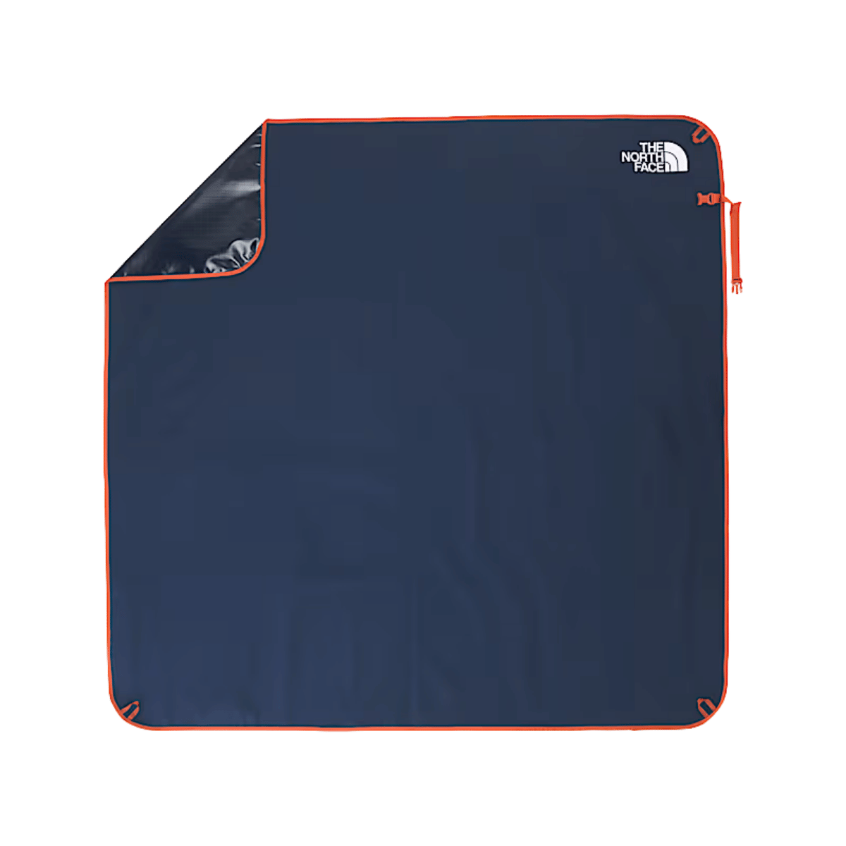 THE NORTH FACE WAWONA GROUND TARP - SUMMIT NAVY-RUSTED B - OS -  FULLY OPEN VIEW SHOWING WATER-RESISTANT UNDERSIDE