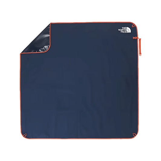 THE NORTH FACE WAWONA GROUND TARP - SUMMIT NAVY-RUSTED B - OS -  FULLY OPEN VIEW SHOWING WATER-RESISTANT UNDERSIDE