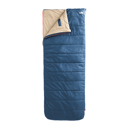 THE NORTH FACE WAWONA BED 20 SLEEPING BAG – SHADY BLUE/RETRO ORANGE - OS - FRONT VIEW FULL LENGTH