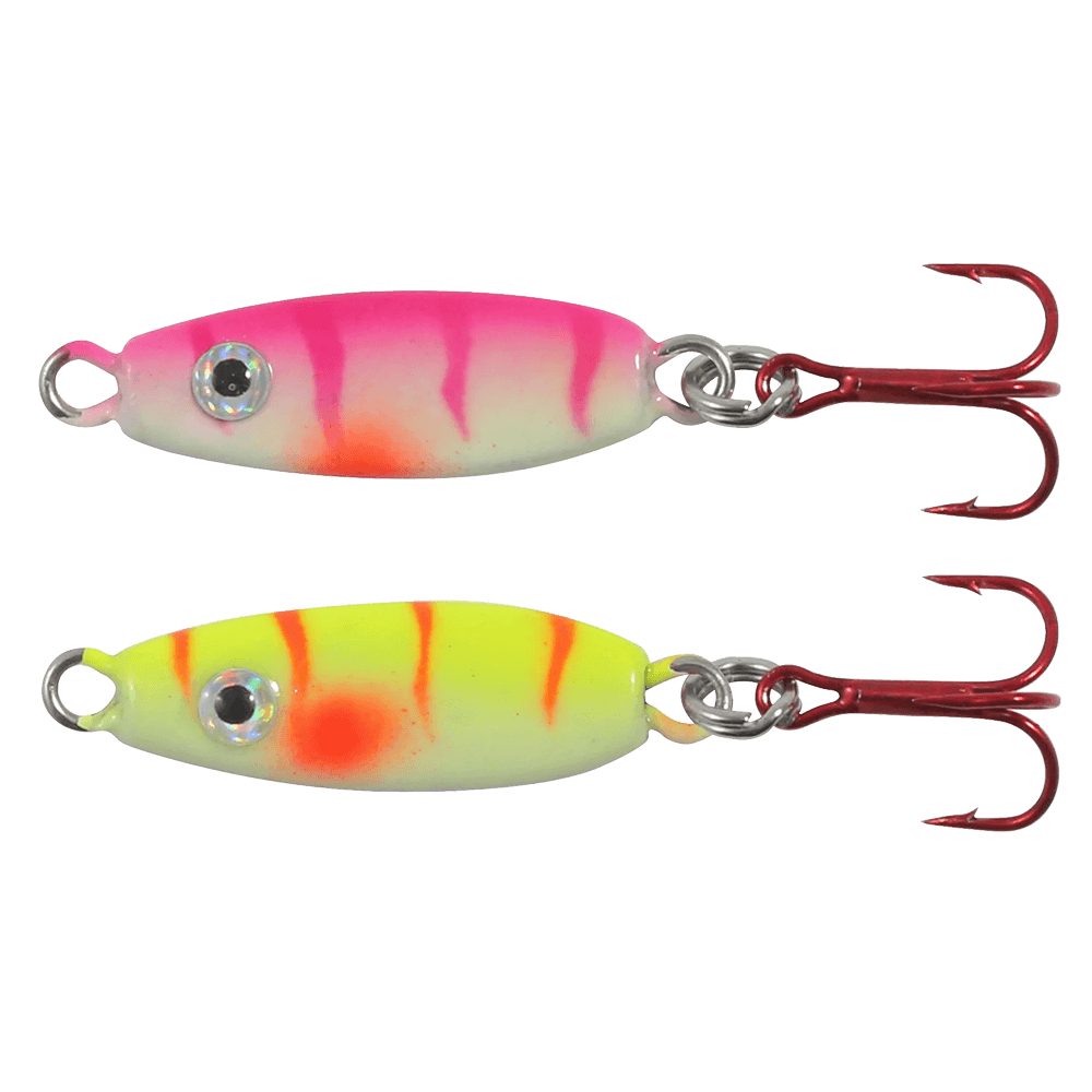 UV FORAGE MINNOW SPOON 3CD FT/PINK, E/ELEC PERCH 1/16OZ