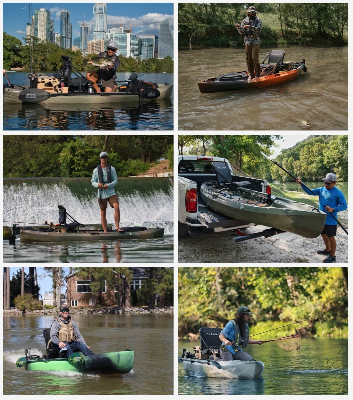 NUCANOE U10 KAYAK - 10'10" live action pictures of people using the canoe
