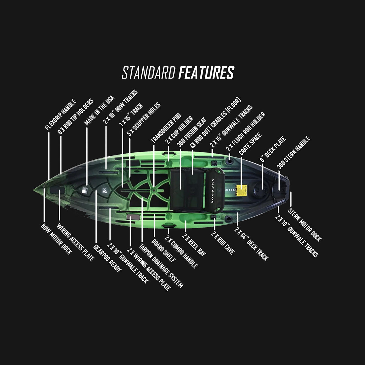 NUCANOE U10 KAYAK - 10'10" standard features