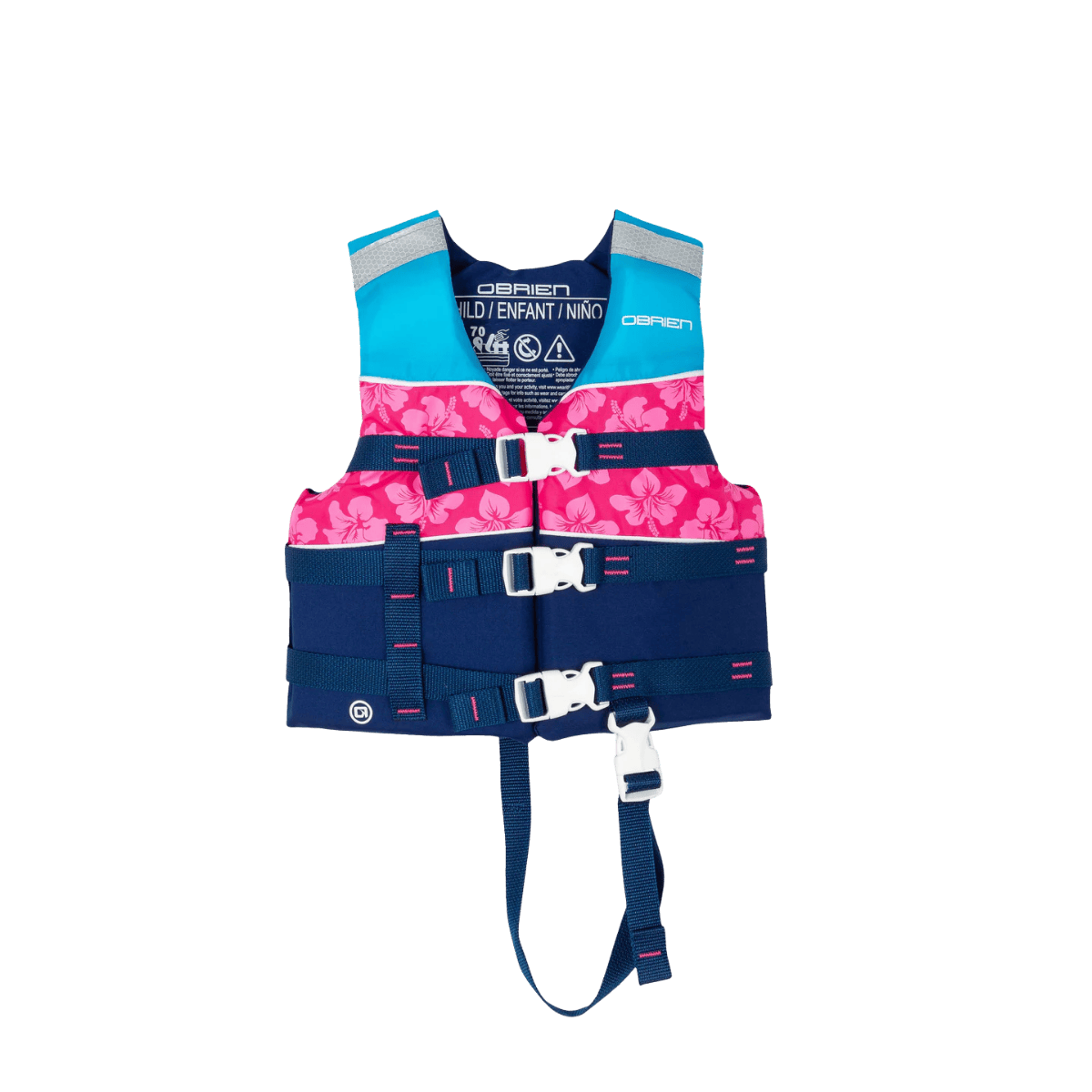O'BRIEN CHILD NYLON VEST - PINK - FRONT