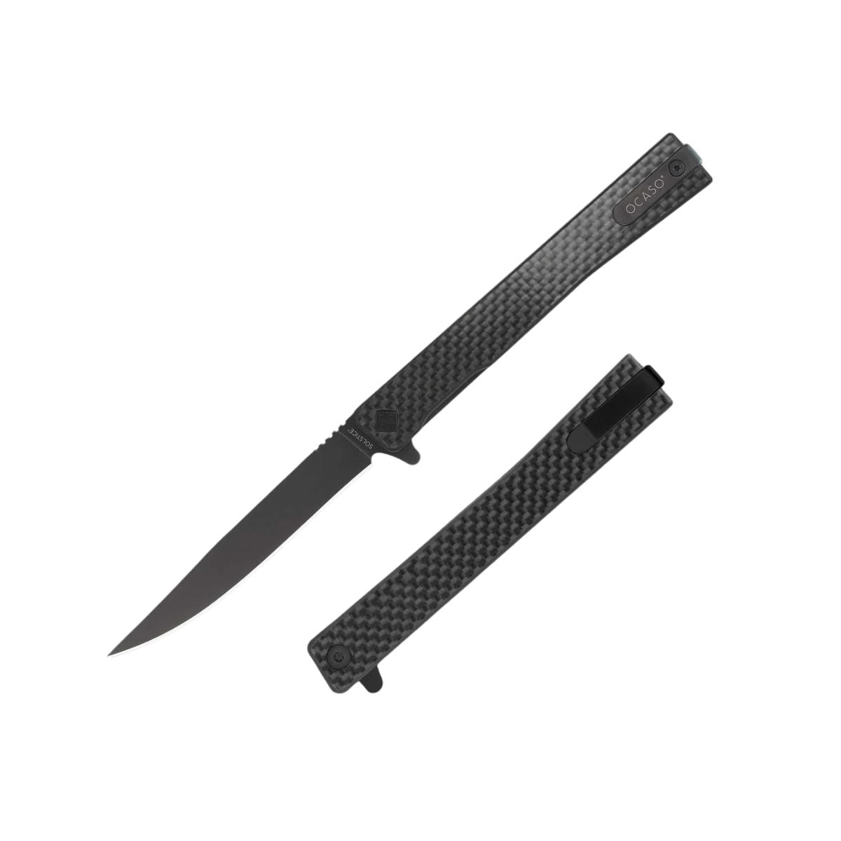 OCASO KNIVES SOLSTICE CARBON FIBER BLACK 7.8IN
