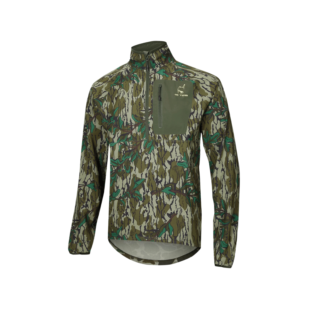 OL`TOM YOUTH SWEATSHIRT 1/2 ZIP PULLOVER - GREENLEAF - FRONT
