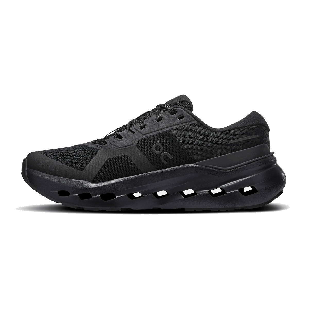 ON CLOUDRUNNER 3 RUNNING SHOES - BLACK - INSTEP VIEW