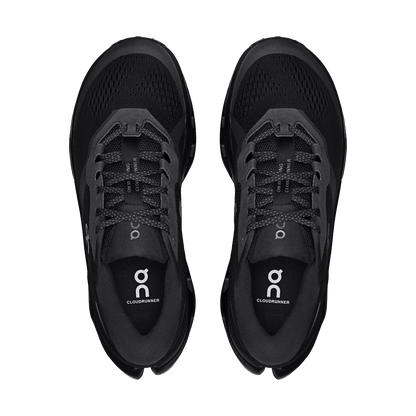 ON CLOUDRUNNER 3 RUNNING SHOES - BLACK BLACK - WOMEN'S -TOP VIEW